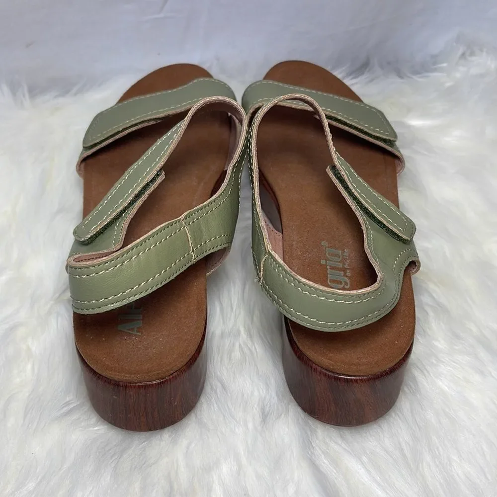 Alegria Tamsyn‎ Sage Leather Strappy Platform Sandals Sz 41/11